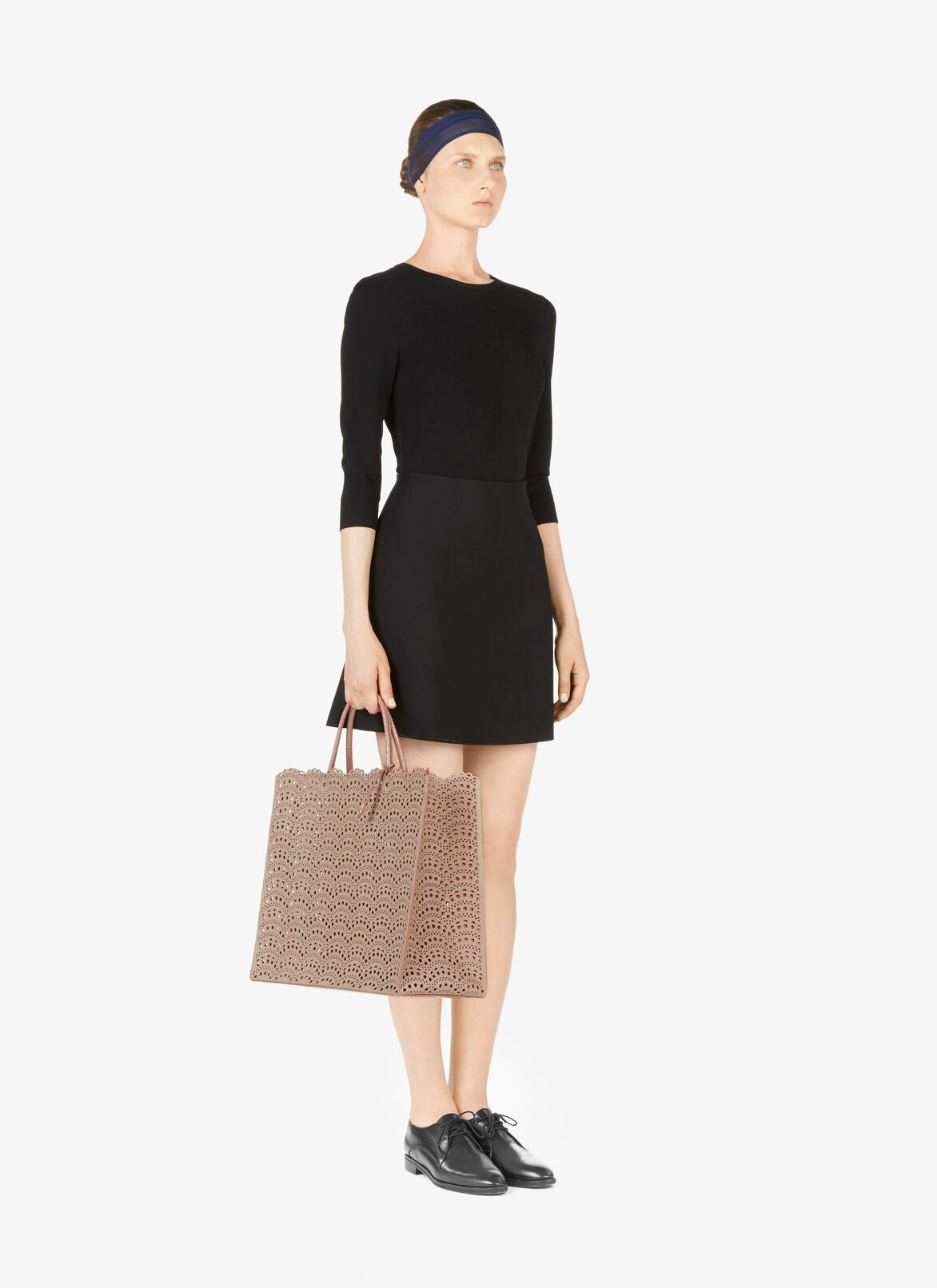 LARGE BAG PAILLE+ELAP MIN VIENN VAG TERRE D'OMBRE ALAÏA UMBRABRAUN LARGE BAG PAILLE+ELAP MIN VIENN VAG TERRE D'OMBRE